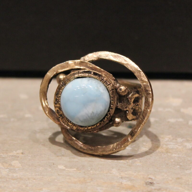 Anello artigianale in bronzo Orbita